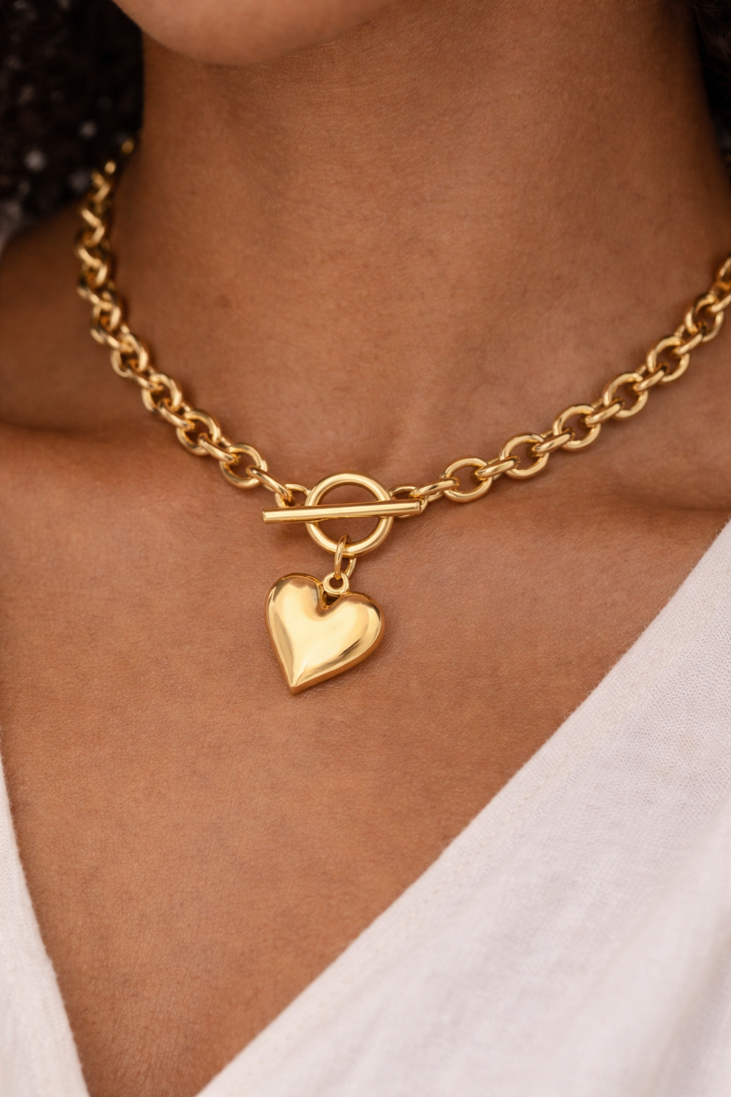 Cubic Love Heart Minimalist Necklace & Bracelets Set